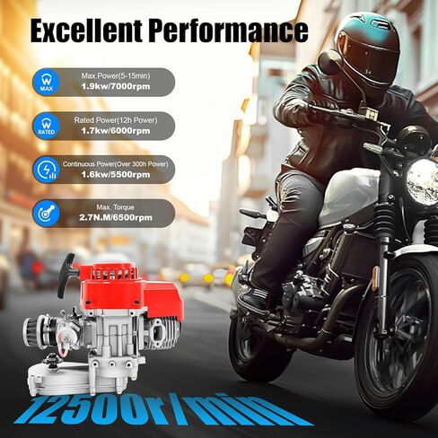 محرك سباق 49cc ثنائي الأشواط، محرك ATV للدراجة الترابية الصغيرة، محرك تشغيل حبل سحب اسطوانة واحدة، محرك بنزين 1PE44F-6 للدراجة الترابية الصغيرة ودراجة الجيب ATV سكوتر، محرك دراجة الجيب in Kuwait