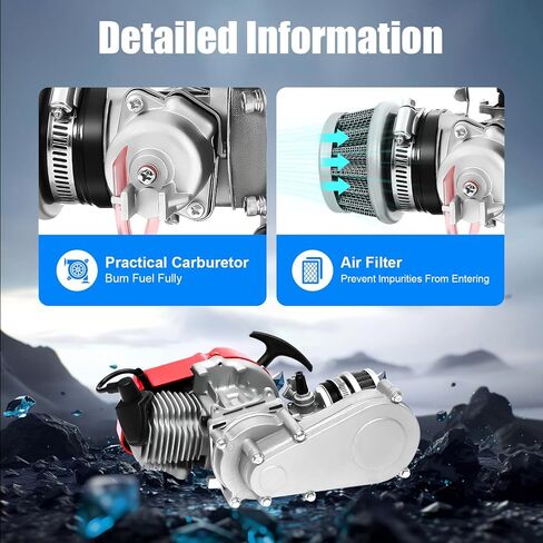 محرك سباق 49cc ثنائي الأشواط، محرك ATV للدراجة الترابية الصغيرة، محرك تشغيل حبل سحب اسطوانة واحدة، محرك بنزين 1PE44F-6 للدراجة الترابية الصغيرة ودراجة الجيب ATV سكوتر، محرك دراجة الجيب in Kuwait