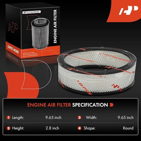 A-Premium Engine Air Filter Compatible with Chevrolet Malibu, Impala, Monte Carlo, Caprice, Camaro & Nissan Pathfinder & Buick Regal, Century & Cadillac DeVille & Checker Marathon & Isuzu & Oldsmobile in Saudi Arabia