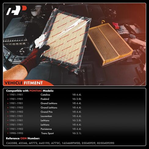 A-Premium Engine Air Filter Compatible with Chevrolet Malibu, Impala, Monte Carlo, Caprice, Camaro & Nissan Pathfinder & Buick Regal, Century & Cadillac DeVille & Checker Marathon & Isuzu & Oldsmobile in Saudi Arabia