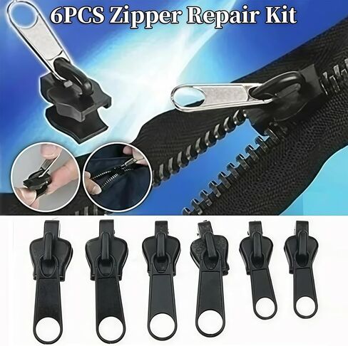 Universal Zipper Repair Kit, Instant Fix Replacement Zipper Slider with Teeth - for Jackets, Bags, Jeans, DIY Tailoring & Craft Sewing notions in Saudi Arabia