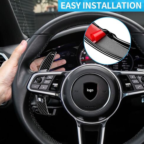 T-carbon Carbon Fiber Steering Wheel Paddle Shifter Extension Compatible with Porsche Macan 2016-2021, Paddle Shifter Cover Compatible with Panamera 2017-2020, Cayenne 2016-2022, Black in Saudi Arabia