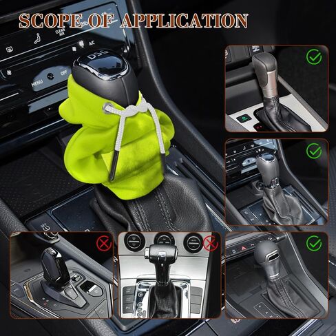 Gear Shift Hoodie, Gear Shift Cover, Mini Hoodie for Car Shifter, Universal Auto Interior Accessories Car Shifter Stick Protector Decoration for Most Vechicles (Green) in Saudi Arabia