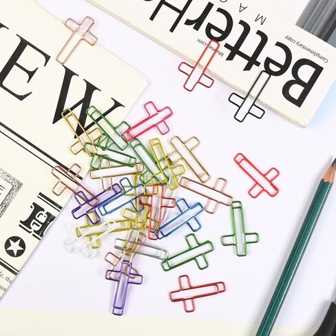 30 Pcs Cross Paper Clips 3.4 x 2.3 cm Multicolor Bible Cute Bookmarks Supplies for Adult Students Journaling Notebook Document Organization School Office (Colorful) in Saudi Arabia