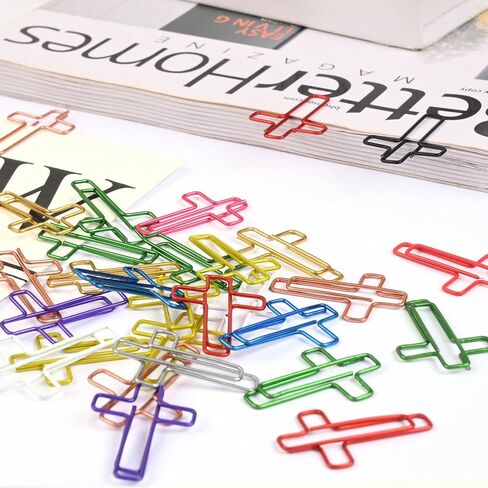 30 Pcs Cross Paper Clips 3.4 x 2.3 cm Multicolor Bible Cute Bookmarks Supplies for Adult Students Journaling Notebook Document Organization School Office (Colorful) in Saudi Arabia