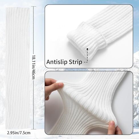 3 Pairs Leg Warmers for Women - Leg Warmers 80s Ribbed Knitted Long Socks for Party Sports in Kuwait