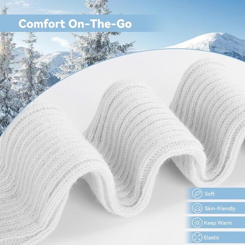 3 Pairs Leg Warmers for Women - Leg Warmers 80s Ribbed Knitted Long Socks for Party Sports in Kuwait