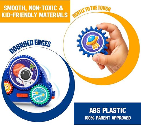 Motorized Spinning Gear Building Toys for Kids, Space Rocket STEM Construction Set, Educational Interlocking Building Blocks Puzzle | Gear Toys for Toddlers Ages 3-8 in Kuwait