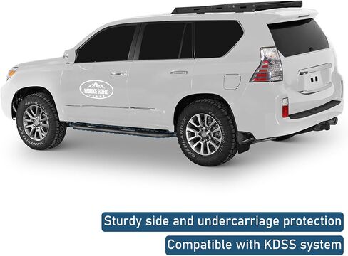 Hooke Road GX460 Running Board Side Step Bars for 2010-2023 Lexus GX460, 7.9" Wide Non-Slip Step Rock Sliders, Kick-Out Protection, Trail-Ready Steel Build in Saudi Arabia