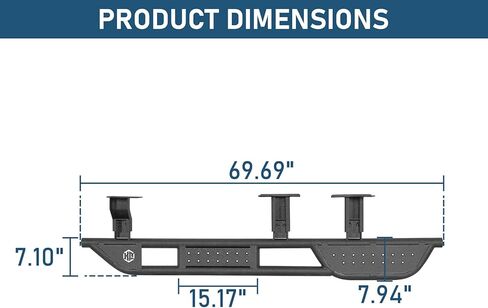 Hooke Road GX460 Running Board Side Step Bars for 2010-2023 Lexus GX460, 7.9" Wide Non-Slip Step Rock Sliders, Kick-Out Protection, Trail-Ready Steel Build in Saudi Arabia