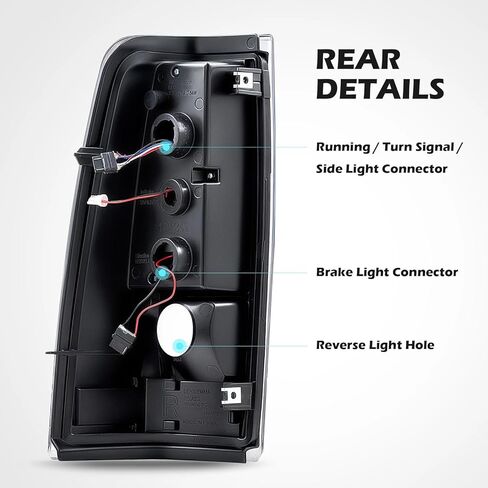 مصابيح خلفية LED متوافقة مع 2003-2006 Chevy Silverado 1500 2500 3500 2007 عدسة شفافة سوداء داخلية حمراء حليبية غطاء Drl OE استبدال GM2800174، GM2801174 in Saudi Arabia