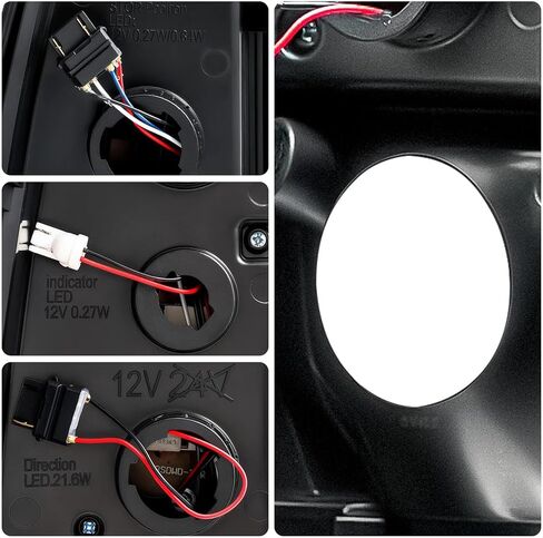 مصابيح خلفية LED متوافقة مع 2003-2006 Chevy Silverado 1500 2500 3500 2007 عدسة شفافة سوداء داخلية حمراء حليبية غطاء Drl OE استبدال GM2800174، GM2801174 in Saudi Arabia