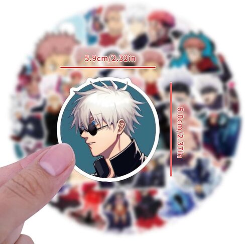 Jujutsu Kaisen Stickers for Water Bottles 55 Pcs Waterproof, Beautiful and Fashionable Stickers, Suitable for Cups, Phones, Bicycles, Guitars, Suitcases,Piano,Skateboard. in Saudi Arabia