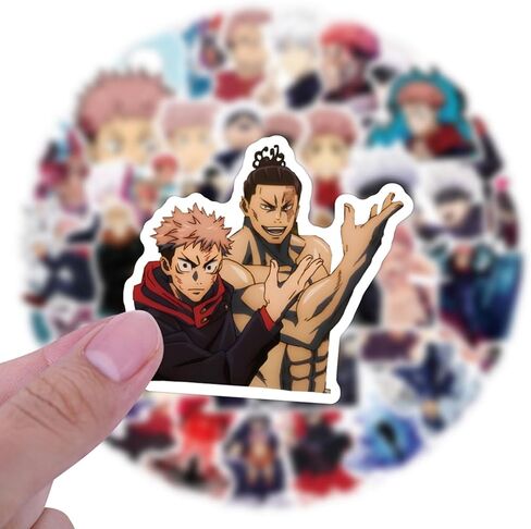 Jujutsu Kaisen Stickers for Water Bottles 55 Pcs Waterproof, Beautiful and Fashionable Stickers, Suitable for Cups, Phones, Bicycles, Guitars, Suitcases,Piano,Skateboard. in Saudi Arabia