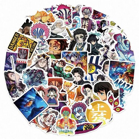 Jujutsu Kaisen Stickers for Water Bottles 55 Pcs Waterproof, Beautiful and Fashionable Stickers, Suitable for Cups, Phones, Bicycles, Guitars, Suitcases,Piano,Skateboard. in Saudi Arabia
