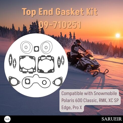 مجموعة حشيات الطرف العلوي 09-710251 710251 متوافقة مع Snowmobile Polaris 600 Classic، RMK، XC SP Edge، Pro X in Saudi Arabia
