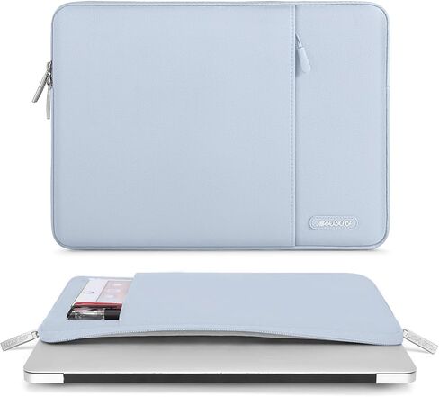 حافظة MOSISO متوافقة مع جهاز MacBook Air 13 بوصة 2022، إصدار 2021-2018 A2337 M1 A2179 A1932 Retina Display Touch ID، غطاء صلب من البلاستيك وغطاء لوحة المفاتيح وواقي شاشة وحقيبة تخزين، أزرق فاتح in Saudi Arabia