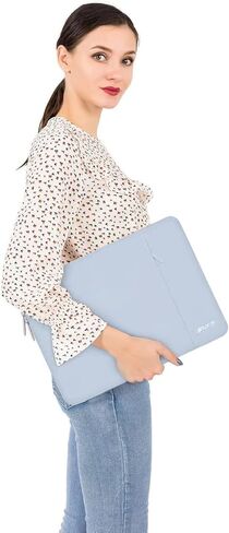 حافظة MOSISO متوافقة مع جهاز MacBook Air 13 بوصة 2022، إصدار 2021-2018 A2337 M1 A2179 A1932 Retina Display Touch ID، غطاء صلب من البلاستيك وغطاء لوحة المفاتيح وواقي شاشة وحقيبة تخزين، أزرق فاتح in Saudi Arabia