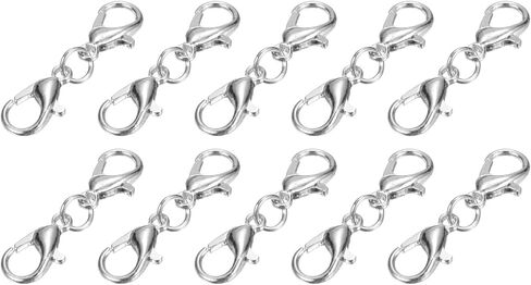 uxcell Bracelet Extender, 10Pcs - Double Lobster Claw Clasps Necklace Extenders, Connector Extension Clasp and Closure for DIY Making Jewelry Chain (25mm/0.98", Silver) in Saudi Arabia