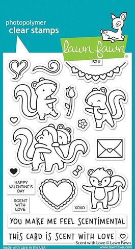 Lawn Fawn - Scent with Love & Scent with Love Add-On Clear Stamps and Dies Sets - Four Item Bundle in Saudi Arabia