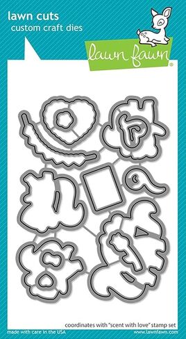 Lawn Fawn - Scent with Love & Scent with Love Add-On Clear Stamps and Dies Sets - Four Item Bundle in Saudi Arabia