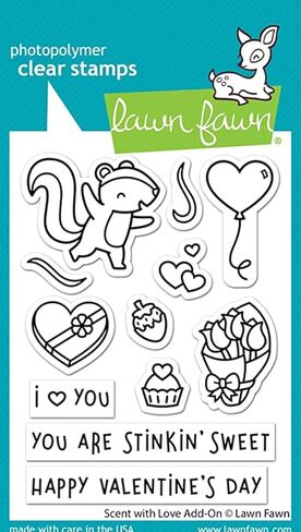 Lawn Fawn - Scent with Love & Scent with Love Add-On Clear Stamps and Dies Sets - Four Item Bundle in Saudi Arabia
