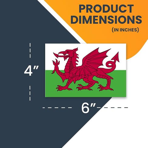 ملصق مغناطيسي للسيارة Magnet Me Up Wales Welsh Flag، مقاس 4x6 بوصة، مغناطيس سيارات شديد التحمل للسيارة والشاحنات وسيارات الدفع الرباعي in Saudi Arabia