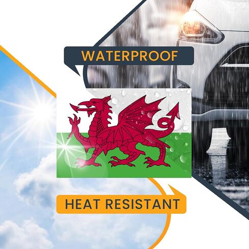 ملصق مغناطيسي للسيارة Magnet Me Up Wales Welsh Flag، مقاس 4x6 بوصة، مغناطيس سيارات شديد التحمل للسيارة والشاحنات وسيارات الدفع الرباعي in Saudi Arabia