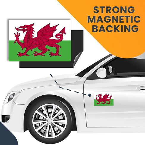 ملصق مغناطيسي للسيارة Magnet Me Up Wales Welsh Flag، مقاس 4x6 بوصة، مغناطيس سيارات شديد التحمل للسيارة والشاحنات وسيارات الدفع الرباعي in Saudi Arabia
