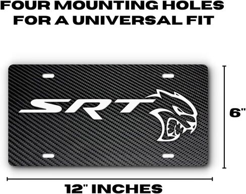 SRT Hellcat Vanity License Plate Cover for Cars & Trucks | Handcrafted in The USA | Stainless Steel Aluminum | UV Resistant | Universal Fit (Distressed Flag & Red) in Saudi Arabia