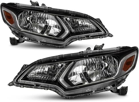 AKKON - Fits 2015 2016 2017 Honda Fit [Halogen Type] Chrome Headlight Headlamp Pair Driver+Passenger Replacement in Saudi Arabia