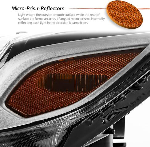 AKKON - Fits 2015 2016 2017 Honda Fit [Halogen Type] Chrome Headlight Headlamp Pair Driver+Passenger Replacement in Saudi Arabia