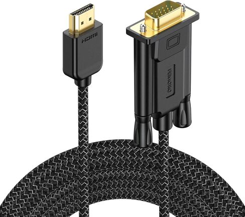 FEMORO HDMI to VGA Cable 3ft, HDMI-to-VGA Monitor Cable HDMI Adapter Cord (Male to Male) for Monitor, Computer, Laptop, Desktop, PC, Projector, HDTV and More in Kuwait
