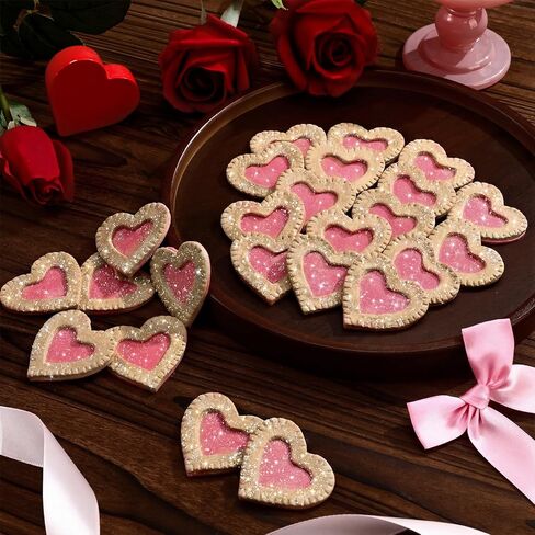 24 قطعة من بسكويت عيد الحب على شكل قلب ريفي، مزهرية على شكل قلب، حشو وعاء، حشو وردي مزيف، مجموعة من الكوكيز اللامعة لحفلات الزفاف، هدية عيد ميلاد، ديكور حفلات عيد الحب in Kuwait