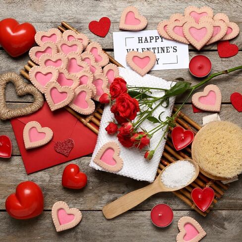 24 قطعة من بسكويت عيد الحب على شكل قلب ريفي، مزهرية على شكل قلب، حشو وعاء، حشو وردي مزيف، مجموعة من الكوكيز اللامعة لحفلات الزفاف، هدية عيد ميلاد، ديكور حفلات عيد الحب in Kuwait
