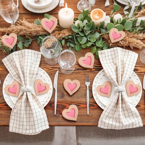 24 قطعة من بسكويت عيد الحب على شكل قلب ريفي، مزهرية على شكل قلب، حشو وعاء، حشو وردي مزيف، مجموعة من الكوكيز اللامعة لحفلات الزفاف، هدية عيد ميلاد، ديكور حفلات عيد الحب in Kuwait