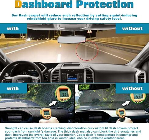 غطاء حصيرة لوحة القيادة xotic tech متوافق مع Ford F150 2015-2020 أسود ناعم من الجلد السويدي مقطوع مسبقًا مع وسادة سجادة واقية من وهج الشمس وخلفية غير قابلة للانزلاق in Saudi Arabia