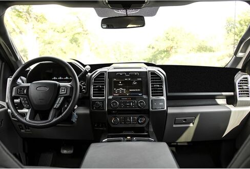 غطاء حصيرة لوحة القيادة xotic tech متوافق مع Ford F150 2015-2020 أسود ناعم من الجلد السويدي مقطوع مسبقًا مع وسادة سجادة واقية من وهج الشمس وخلفية غير قابلة للانزلاق in Saudi Arabia