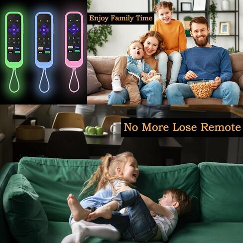 2Pack Roku Remote Cover with Tracker | Roku Remote Covers | Onn Roku Remote | Roku Express 4K+ | Hisense Roku TV | TCL Roku Glow in The Dark in Kuwait