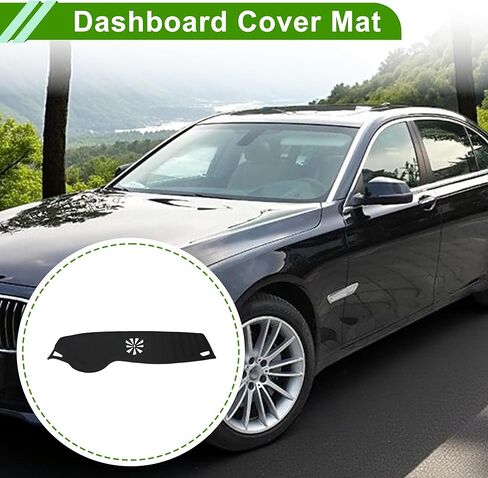 Faux Leather Dashboard Cover for BMW 7 Series 2009-2014 Dashboard Mat Anti-Slip Sun UV Heat Shield Protection Black 1 Pc in Saudi Arabia