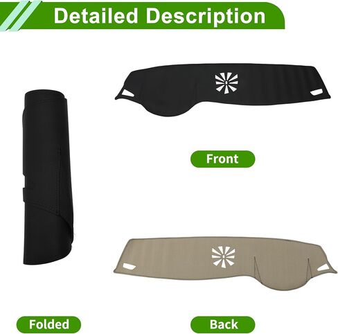 Faux Leather Dashboard Cover for BMW 7 Series 2009-2014 Dashboard Mat Anti-Slip Sun UV Heat Shield Protection Black 1 Pc in Saudi Arabia