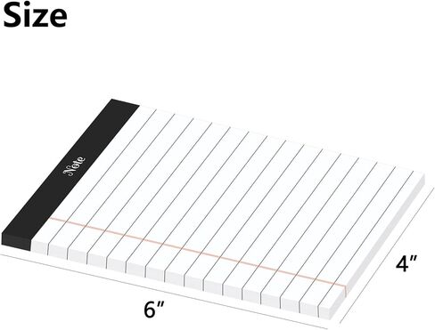 Super Sticky Notes, Lined Sticky Note Pads, 4 x 6 in Large Post It Notes for Office Supplies,School Supplies,Christmas Gifts, 50 Sheets Per Pad (Black/White, 300 Sheets) in Saudi Arabia