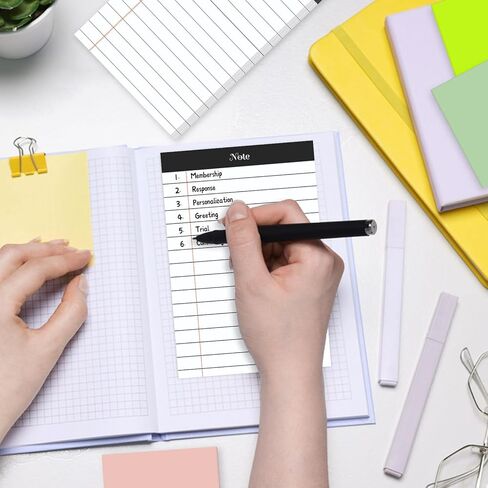 Super Sticky Notes, Lined Sticky Note Pads, 4 x 6 in Large Post It Notes for Office Supplies,School Supplies,Christmas Gifts, 50 Sheets Per Pad (Black/White, 300 Sheets) in Saudi Arabia