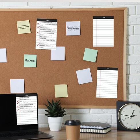 Super Sticky Notes, Lined Sticky Note Pads, 4 x 6 in Large Post It Notes for Office Supplies,School Supplies,Christmas Gifts, 50 Sheets Per Pad (Black/White, 300 Sheets) in Saudi Arabia