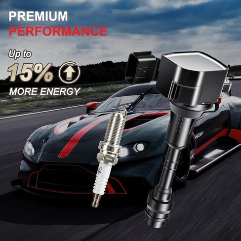 حزمة ملف الإشعال وشمعات الإشعال إيريديوم متوافقة مع إنفينيتي FX35، G35، M35، I35، QX4 ومتوافقة مع نيسان 350Z، ألتيما، ماكسيما، فرونتير، باثفايندر، كويست، إكستيرا، OE# UF401 6708 in Saudi Arabia