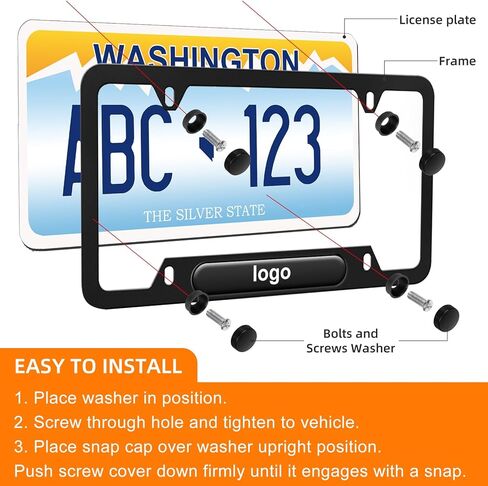 2PCS License Plate Frames for Mercedes-Benz AMG,Black Aluminum Alloy License Plate Holder, Car License Plate Bracket Holder, Weather Proof with Screw Caps Cover Set Car Accessories in Saudi Arabia