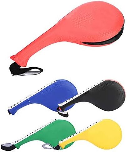 Taekwondo Kick Pad, High Dense Sponge Double Clapper Kicking Pad Striking Pad TKD Kicking Targets Training Paddles with Wrist Strap for Karate Taekwondo Kickboxing Training in Kuwait