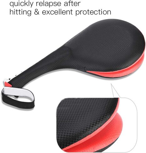 Taekwondo Kick Pad, High Dense Sponge Double Clapper Kicking Pad Striking Pad TKD Kicking Targets Training Paddles with Wrist Strap for Karate Taekwondo Kickboxing Training in Kuwait