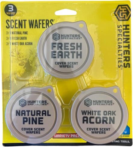 Hunters Specialties Long Lasting Cover Scent Wafers for Hunting - 3 Wafers Per Pack, 3 Safety Pins Included in Kuwait