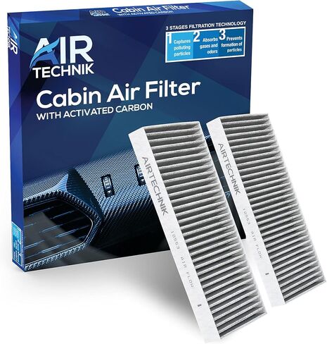 AirTechnik CF12450 Cabin Air Filter w/Activated Carbon | Fits 2018-2024 Jeep Wrangler, 2020-2024 Gladiator - 68301863AA in Kuwait